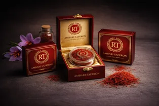 Lacha saffron in a glass jar